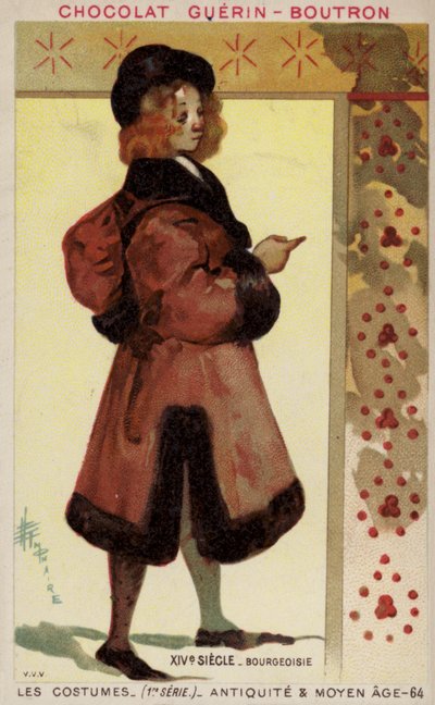 Bourgeois Costume, 14th Century by French School
